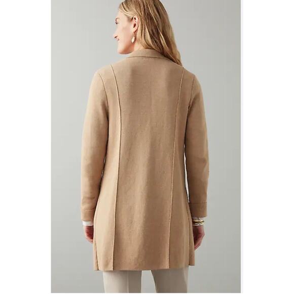 NWT J. Jill Women Caramel Hth Double-Knit Button Front Blazer Jacket Tan Size XS - Picture 3 of 11